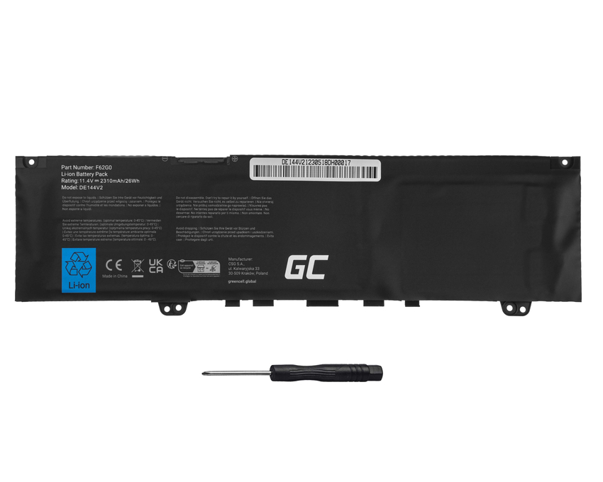 Green Cell baterija F62G0 za Dell Inspiron 13 5370 7370 7373 7380 7386, Dell Vostro 5370 (DE144V2)